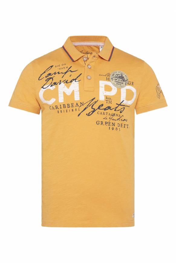 Soccx Poloshirt mit Puff-Print-Details warm sun Flash Sale