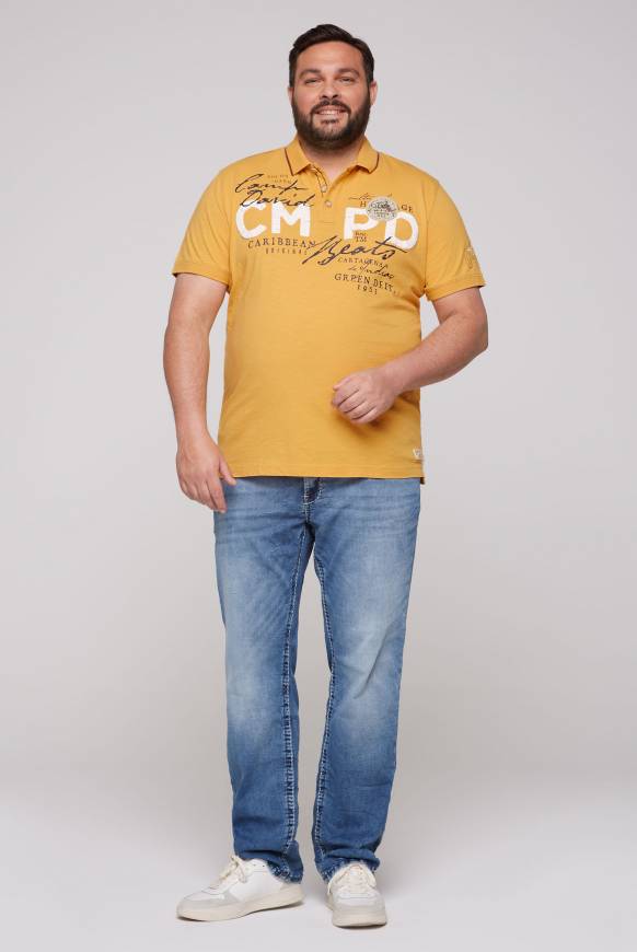 Soccx Poloshirt mit Puff-Print-Details warm sun Flash Sale