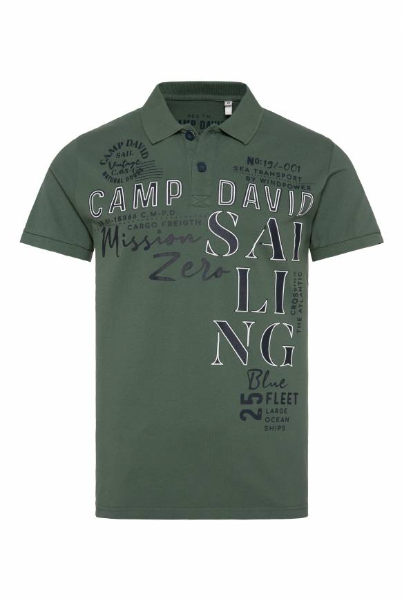 Soccx Pikee-Poloshirt mit Sailing Print grey green L Online Shopping