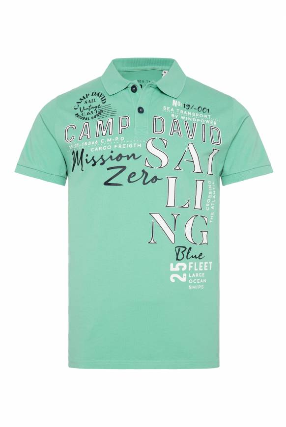 Soccx Pikee-Poloshirt mit Sailing Print sea green L Exklusivangebot