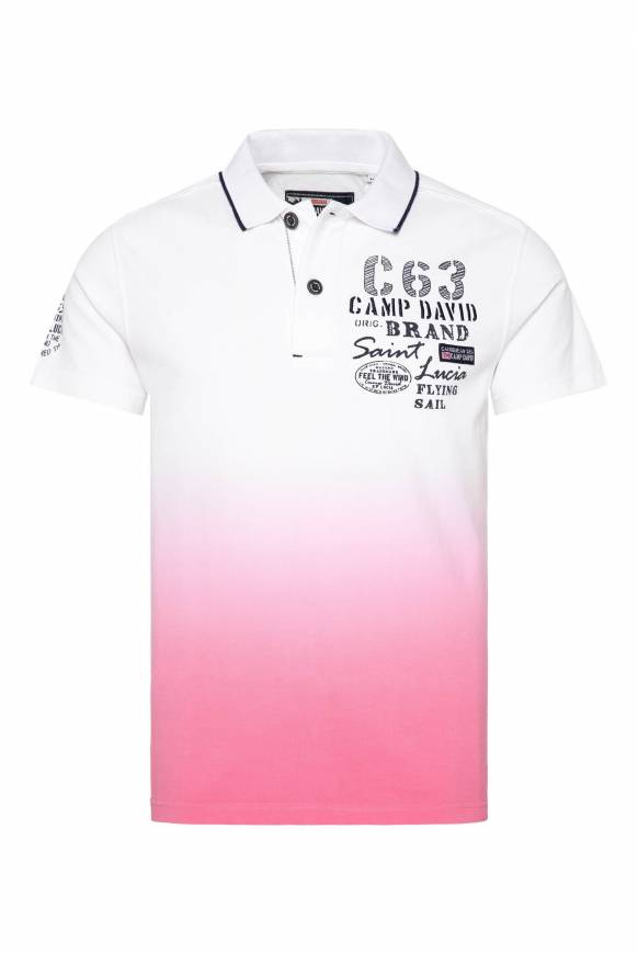 Soccx Pikee-Polo Dip Dye mit Logo Artworks opticwhite / pink punch Valentinstagsangebot