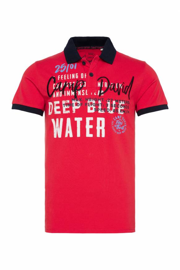 Soccx Poloshirt aus Pikee mit Logo Artworks power red M Jubiläumsangebot