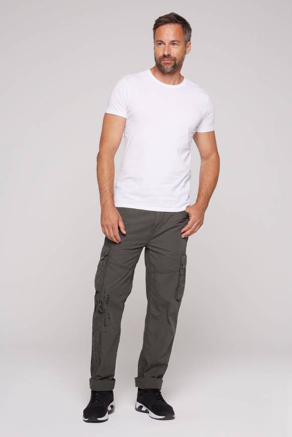 Soccx Leichte Cargohose mit Label Prints mud Riesige Ersparnisse
