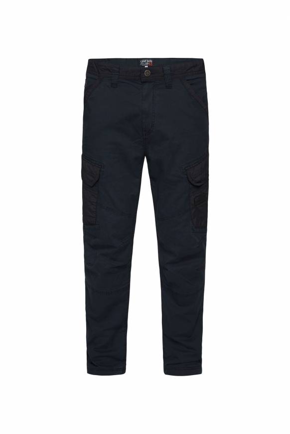 Soccx Cargohose mit Taschen im tonigen Materialmix blue navy Bis zu 60% Rabatt