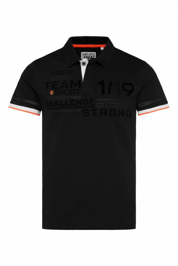 Soccx Pikee-Polo mit Flockprint black Kostenloser Versand international