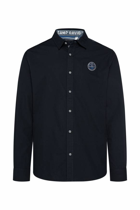Soccx Langarmhemd mit Strukturstreifen blue navy Limitierter Zeitrabatt