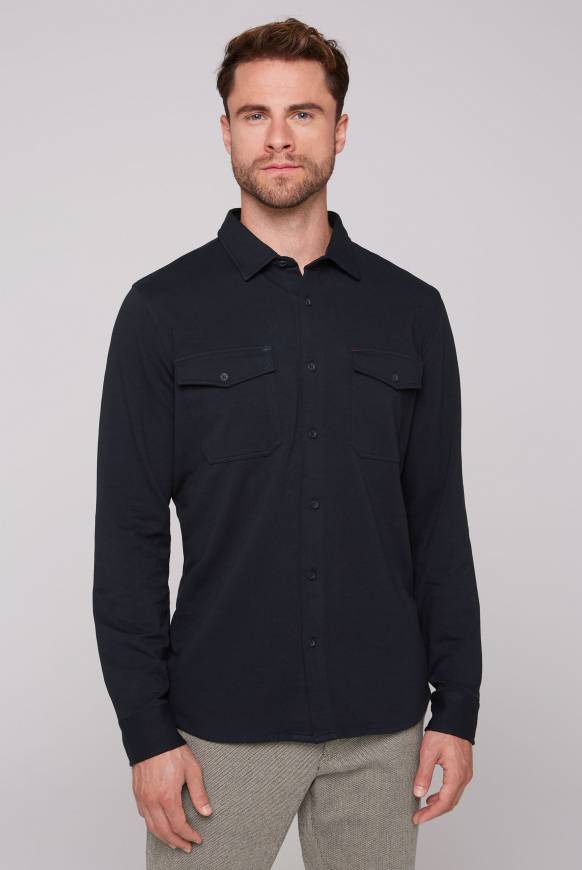 Soccx Langarmhemd mit Klappentaschen blue navy Online Shopping