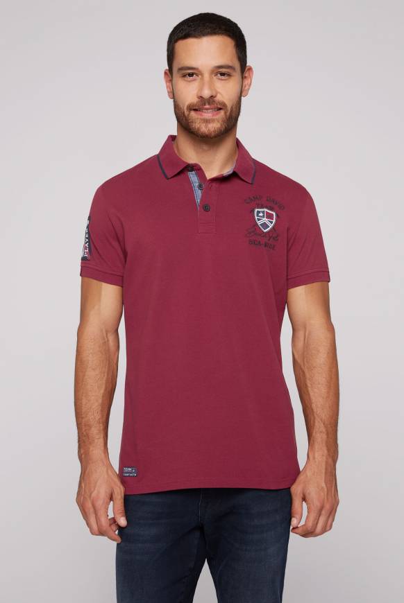 Soccx Pikee-Polo mit Label Patches und Stickereien burgundy Muttertagsangebot