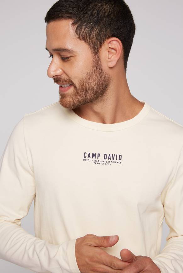 Soccx Longsleeve mit Logo Print ecru Blitzangebot