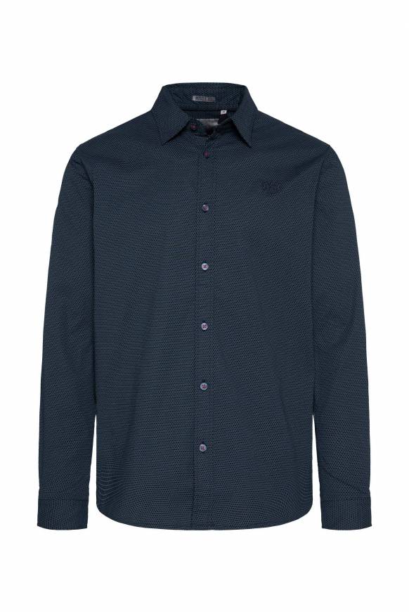 Soccx Langarmhemd mit filigranen All Over Print blue navy Wochenangebot