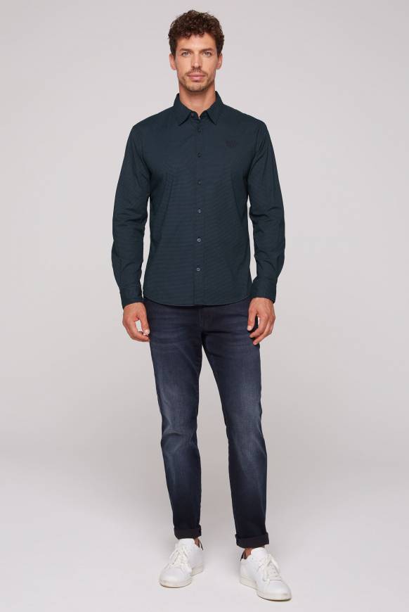 Soccx Langarmhemd mit filigranen All Over Print blue navy Wochenangebot