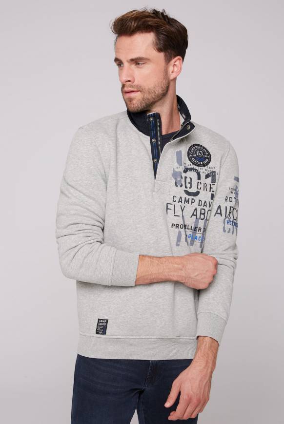 Soccx Troyer-Sweatshirt mit Artworks granite melange Fabrikladen