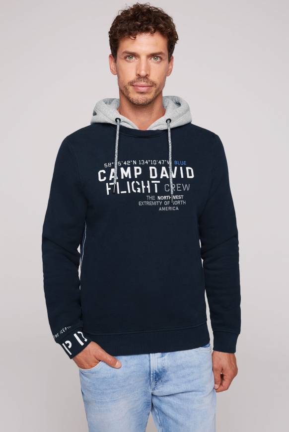 Soccx Sweatshirt mit Kontrastkapuze und Logo-Stickereien blue navy Begrenzt auf 3 Tage