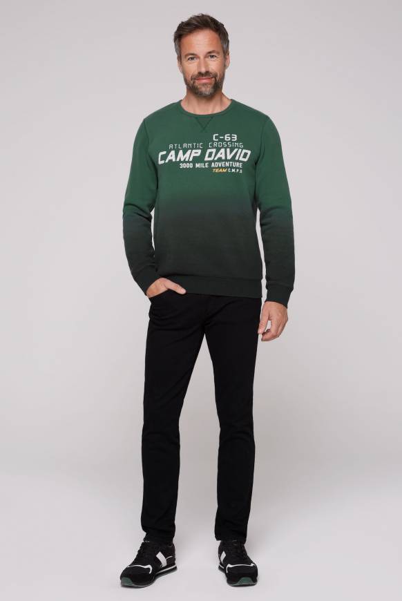 Soccx Sweatshirt Dip Dye mit Puff-Print dark green 50% Rabatt für begrenzte Zeit
