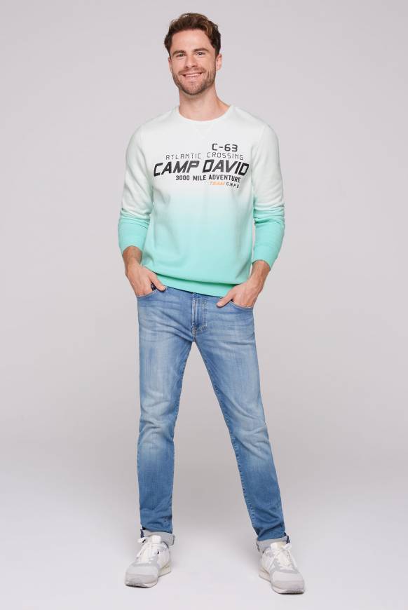 Soccx Sweatshirt Dip Dye mit Puff-Print ivory Rabatte dieses Monats