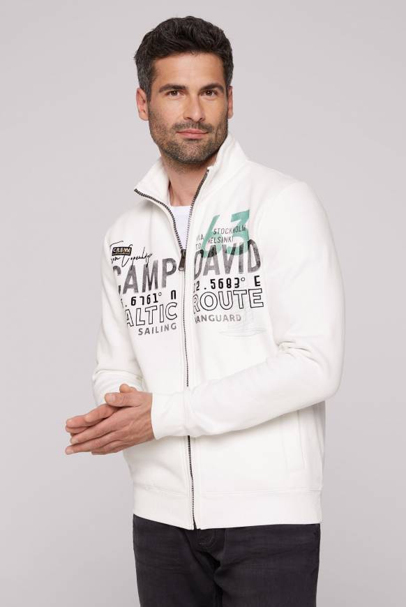 Soccx Sweatjacke mit Logo Print und Stickereien ivory 2025