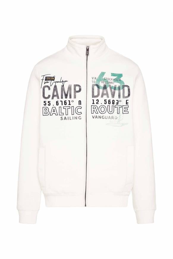 Soccx Sweatjacke mit Logo Print und Stickereien ivory 2025