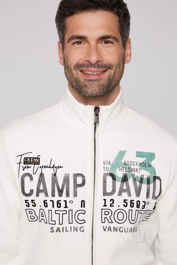 Soccx Sweatjacke mit Logo Print und Stickereien ivory 2025