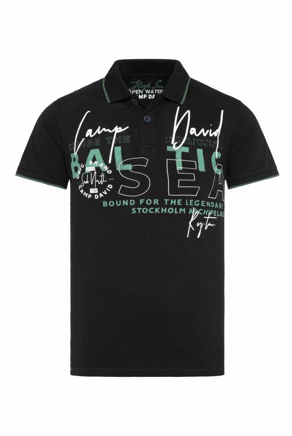 Soccx Poloshirt aus Pikee mit Rubber Print black Online