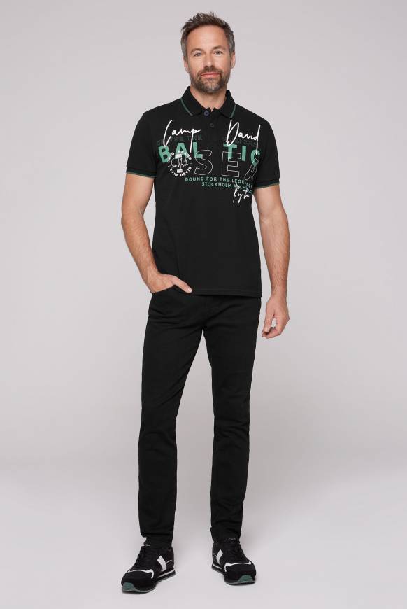 Soccx Poloshirt aus Pikee mit Rubber Print black Online