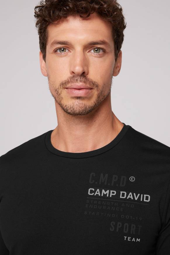 Soccx Langarmshirt mit reflektierendem Rücken-Print black Fabrikverkauf