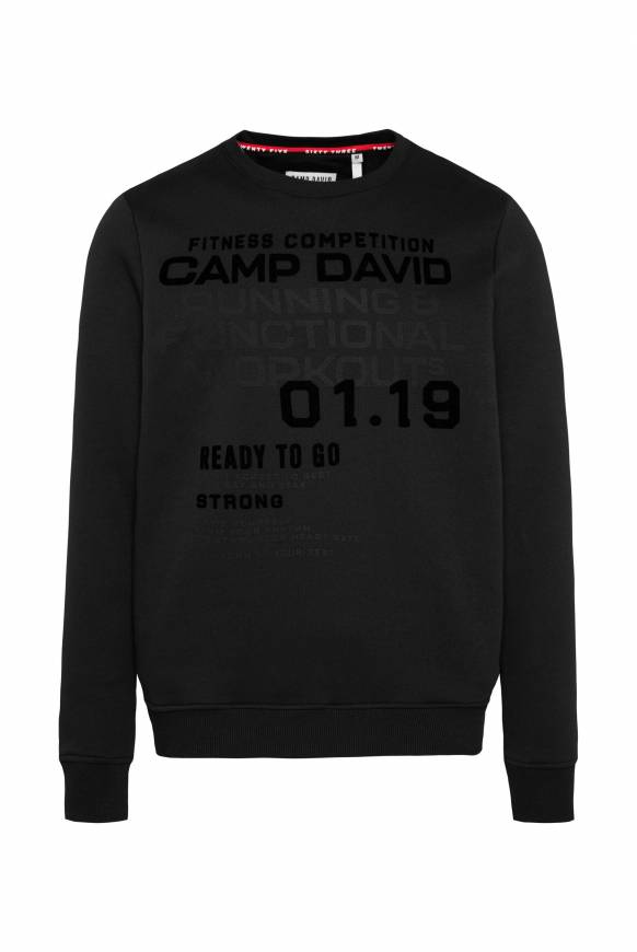 Soccx Sweatshirt mit Label Prints black Kostenloser Versand