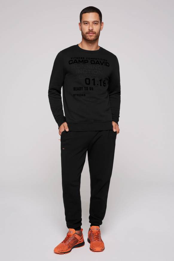 Soccx Sweatshirt mit Label Prints black Kostenloser Versand