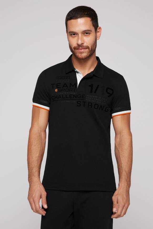 Soccx Pikee-Polo mit Flockprint black Osterangebot