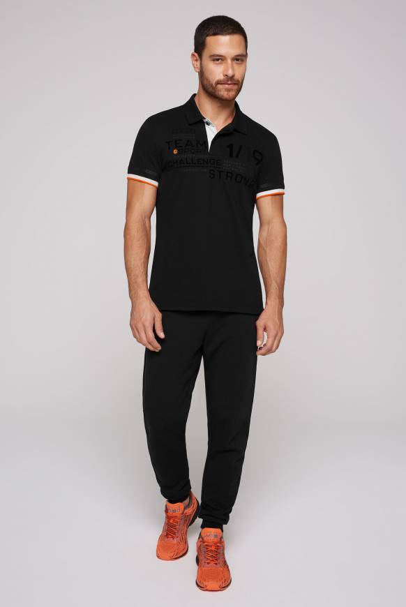 Soccx Pikee-Polo mit Flockprint black Osterangebot