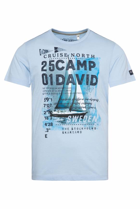 Soccx T-Shirt mit Photoprint summer blue Jubiläumsangebot