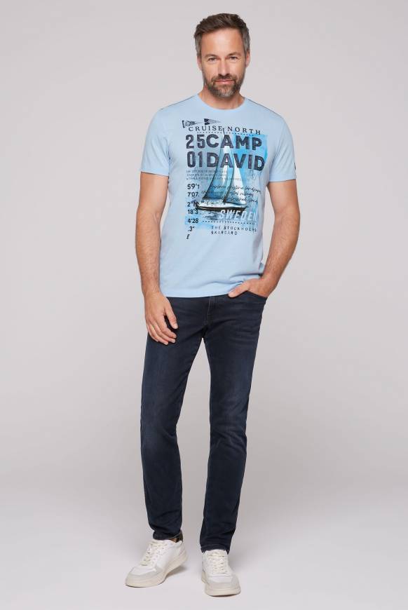 Soccx T-Shirt mit Photoprint summer blue Jubiläumsangebot