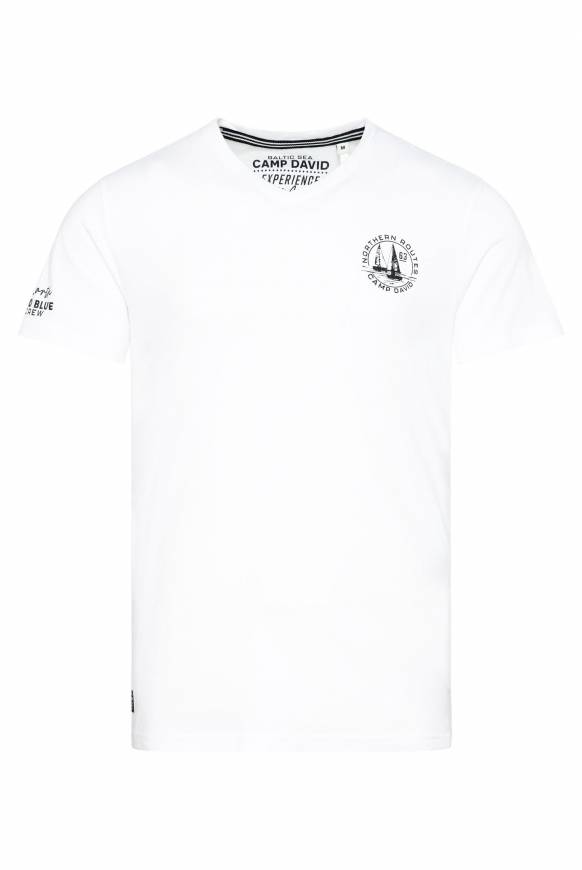 Soccx V-Shirt mit kleinen Rubber Prints opticwhite Online Outlet