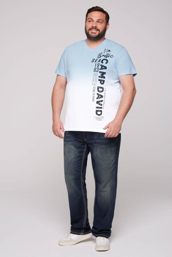 Soccx T-Shirt Dip Dye mit senkrechtem Logo Artwork summer blue Exklusive Angebote
