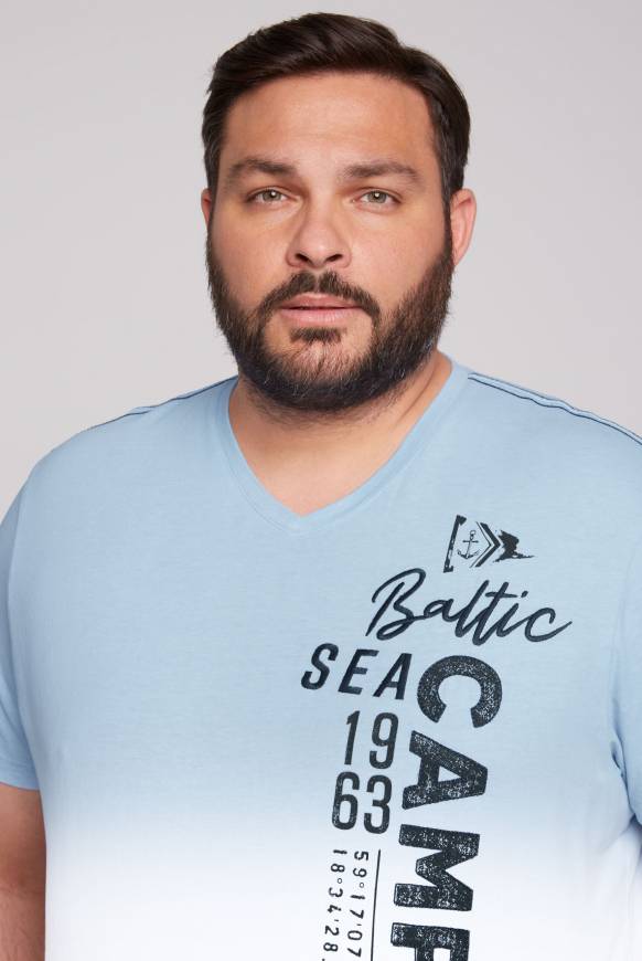 Soccx T-Shirt Dip Dye mit senkrechtem Logo Artwork summer blue Exklusive Angebote