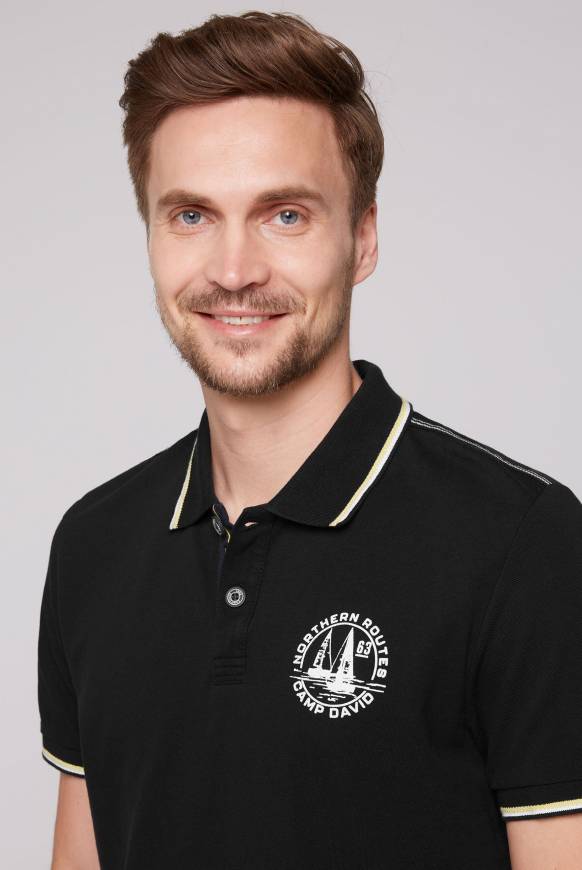 Soccx Pikee-Polo mit Tipping-Effekten black Große Rabatte