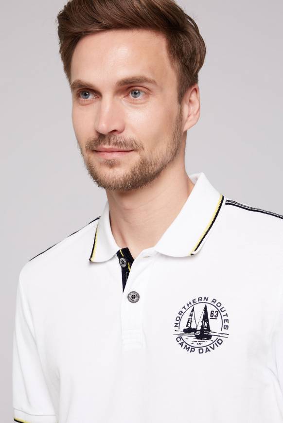 Soccx Pikee-Polo mit Tipping-Effekten opticwhite Neuheiten