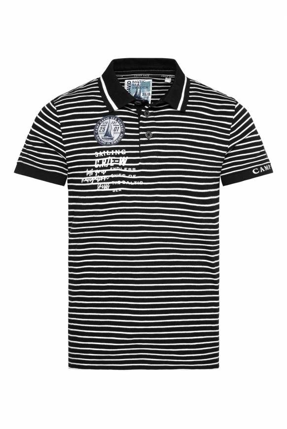 Soccx Streifen-Polo mit Logo Details black Bestseller
