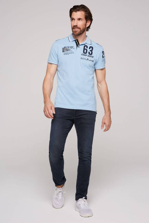Soccx Kurzarmpolo Pikee mit Logo Artworks summer blue Kauf eins, bekomm eins gratis