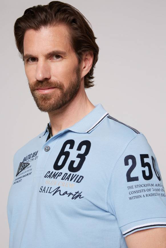 Soccx Kurzarmpolo Pikee mit Logo Artworks summer blue Kauf eins, bekomm eins gratis