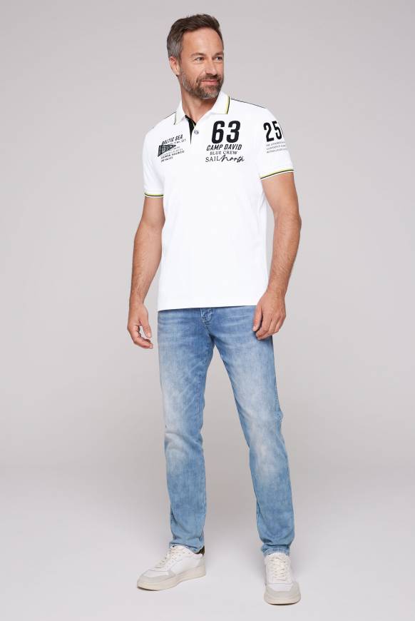 Soccx Kurzarmpolo Pikee mit Logo Artworks opticwhite Tägliche Deals