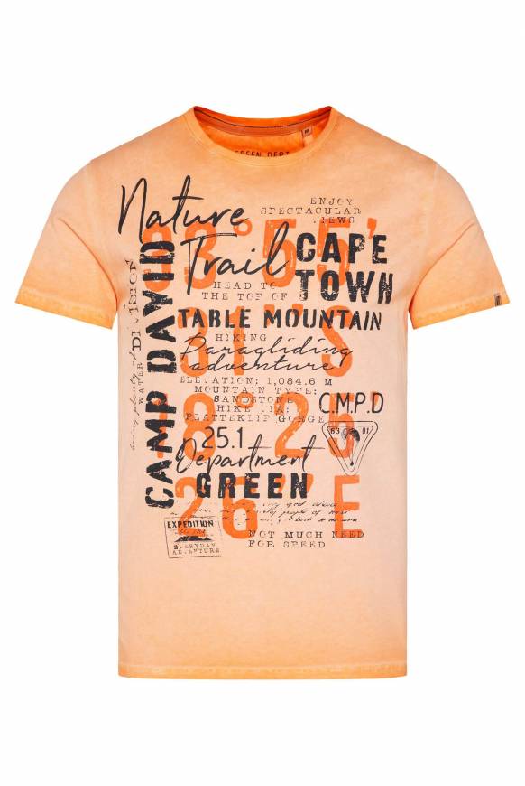 Soccx Rundhalsshirt Oil Dyed mit Label Print sunrise orange Letzter Tag
