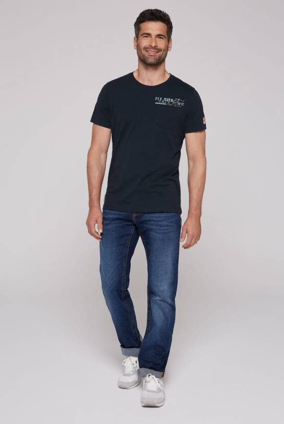 Soccx T-Shirt mit Brusttasche und Rücken-Artwork blue navy Bis zu 65% Rabatt