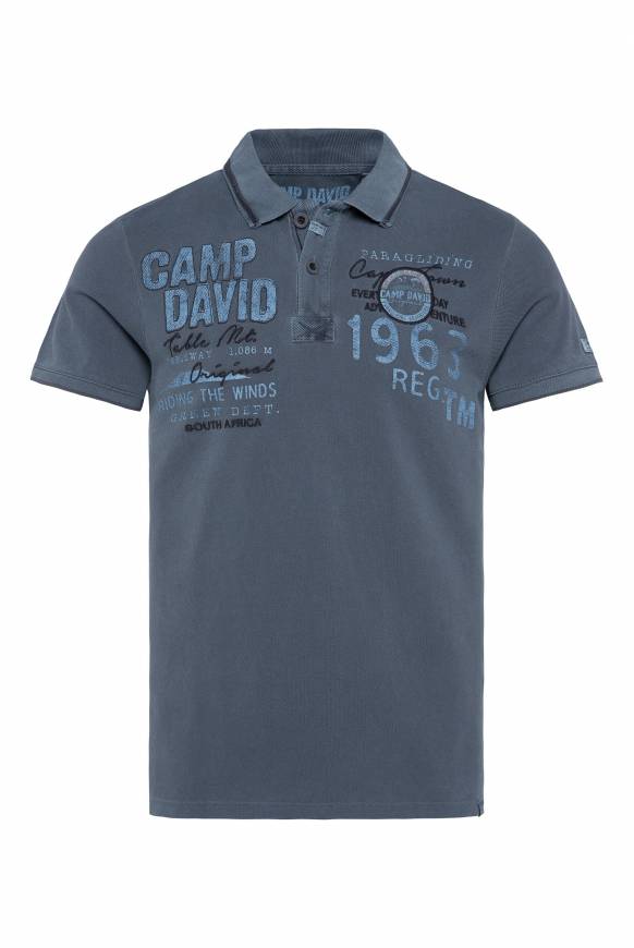 Soccx Pikee-Polo mit Logo-Applikationen blue navy Discount Store für neue Produkte