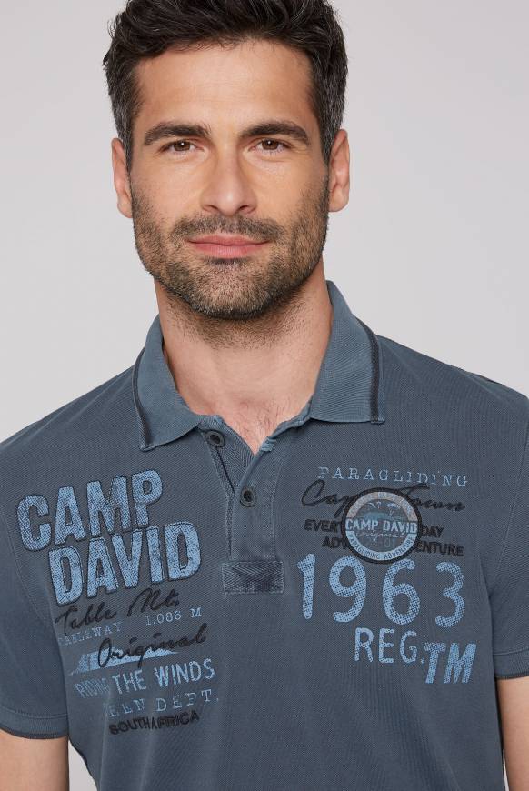 Soccx Pikee-Polo mit Logo-Applikationen blue navy Discount Store für neue Produkte