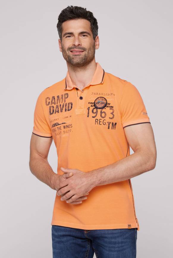 Soccx Pikee-Polo mit Logo-Applikationen sunrise orange Super Rabatt