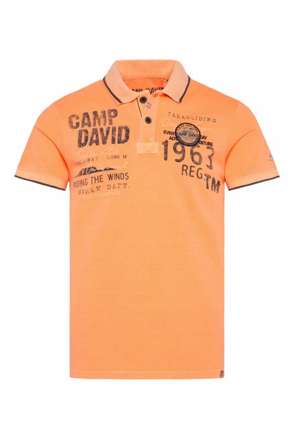 Soccx Pikee-Polo mit Logo-Applikationen sunrise orange Super Rabatt