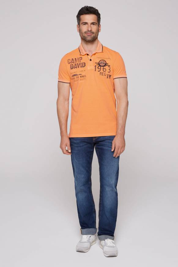 Soccx Pikee-Polo mit Logo-Applikationen sunrise orange Super Rabatt