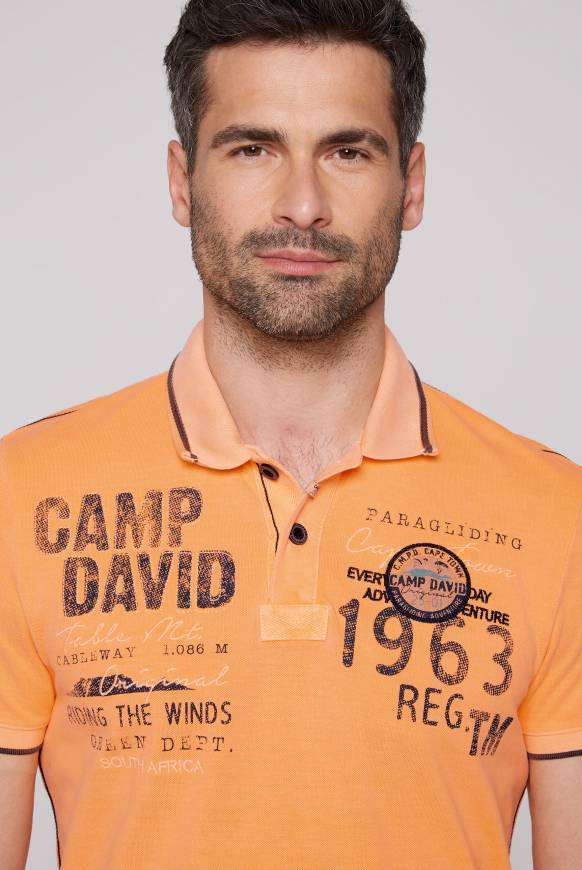 Soccx Pikee-Polo mit Logo-Applikationen sunrise orange Super Rabatt