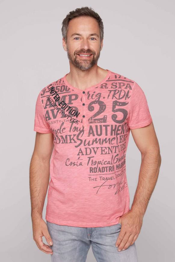 Soccx Henley-Shirt mit Artwork im Used Look sunrise M Speichern exportieren