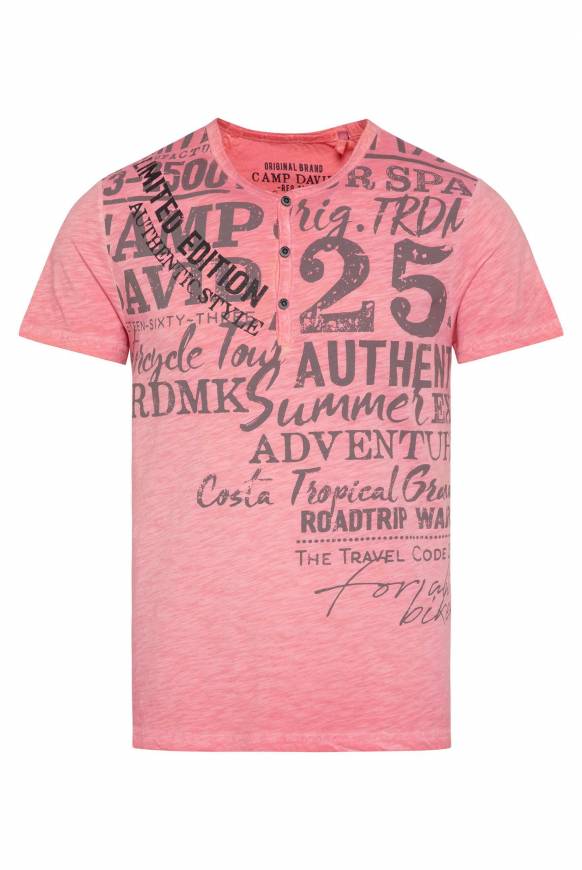 Soccx Henley-Shirt mit Artwork im Used Look sunrise M Speichern exportieren
